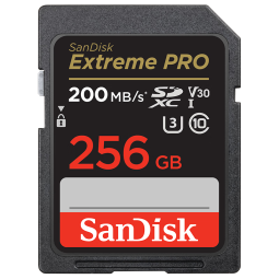 闪迪（SanDisk）256GB SD内存卡 4K V30 U3 C10 相机存储卡 读速200MB/s 写速140MB/s 微单/单反相机内存卡