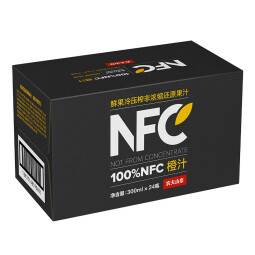 农夫山泉NFC橙汁果汁饮料 100%鲜果冷压榨 橙子冷压榨 橙汁300ml*24瓶