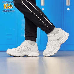 Skechers斯凯奇童鞋儿童跑步鞋男女童小白鞋6-16岁秋冬学生运动鞋998095L 雪白色/WHT 27.5