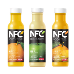 农夫山泉果汁17.5°NFC冷藏饮料100%鲜榨果汁低温多口味选择300ml 4瓶橙汁