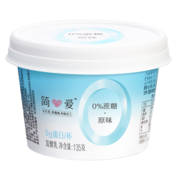 简爱 酸奶 0蔗糖0代糖酸奶高端代餐低温酸奶135g 0%蔗糖原味12杯