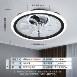 雷士（NVC） 吊扇风扇电扇吸顶灯客厅餐厅卧室房间灯 北欧简约冬夏两用中低户 36W 三色6档风速定时正反转