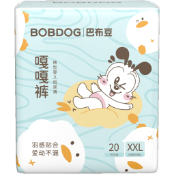 巴布豆（BOBDOG）嘎嘎裤拉拉裤裸感透气XXL20片(15-18KG以上)婴儿尿不湿