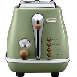 德龙(Delonghi) CTO2003.VGR多士炉  icona复古早餐系列2片式家用面包机 橄榄绿 现货