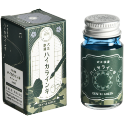 仲林（Nakabayashi）非碳素彩墨蘸水笔用不堵笔艺术彩色钢笔墨水汁10ml 大正浪漫 绅士绿 TRHB-10ML-T62