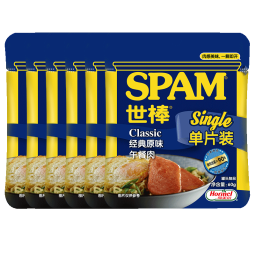 世棒（SPAM）单片午餐肉60g火腿罐头手抓饼火锅烧烤食材涮肉烤肉早餐食材搭档 经典原味60g*6