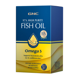 GNC【老爸评测抽检认证】健安喜97%鱼油深海高纯度omega-3成人中老年 【单盒体验装】1盒（60粒）2025/8/1到期