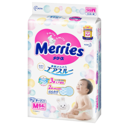 花王（Merries）日本原装进口纸尿裤宝宝尿不湿干爽透气 纸尿裤（M64片） 6-11kg