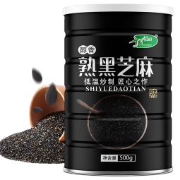 十月稻田 熟黑芝麻 500g 低温炒制 干吃 香醇饱满 五谷杂粮 芝麻伴侣 1斤