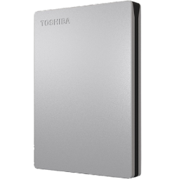 东芝（TOSHIBA）2TB 移动硬盘机械 Slim系列 USB3.2 Gen 1 2.5英寸 银色 兼容Mac 金属超薄 密码保护 轻松备份