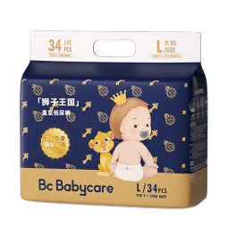 bc babycare皇室纸尿裤宝宝超薄透气弱酸狮子王国尿不湿纸尿裤 纸尿裤L码-40片（9-14KG）