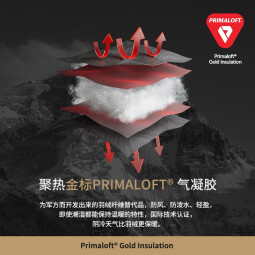 伯希和（Pelliot）【P系列】Primaloft金标P棉服男女冲锋衣内胆冬季保暖轻薄外套 曜石黑【女款】 XL