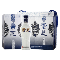 景芝青花 浓香型白酒精品礼盒 山东酒 52度 500mL 2瓶 双支礼盒装