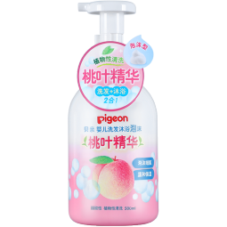 贝亲（Pigeon）洗发水沐浴露 含桃叶精华 婴儿洗发沐浴二合一 500ml IA209