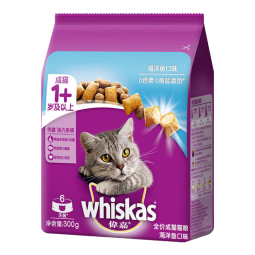 伟嘉（whiskas）猫粮 宠物成猫粮海洋鱼味300g单包尝鲜装