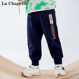 LA CHAPELLE MINI拉夏贝尔男童裤子春秋款2025新款儿童长裤宝宝运动裤薄款休闲裤潮 【春秋长裤】口袋熊裤标灰色 90