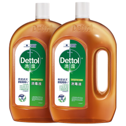 滴露（Dettol）消毒液灭活流感冠状病毒消毒水除菌1.8L*2洗衣家居宠物除螨杀菌