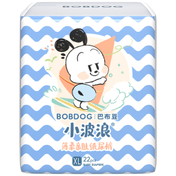 巴布豆(BOBDOG)小波浪薄柔亲肤纸尿裤XL132片箱装(12-17KG)婴儿尿不湿 