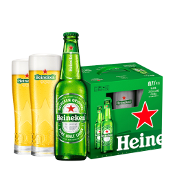 喜力经典330ml*9瓶礼盒装（内含玻璃杯2个）喜力啤酒Heineken