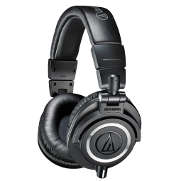 铁三角（Audio-technica）ATH-M50X BK 头戴式专业全封闭监听音乐HIFI耳机 黑色