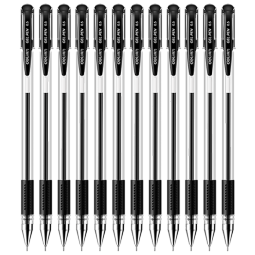 【开学必备】得力(deli)0.5mm半针管中性笔签字水笔 12支/盒黑色 办公用品