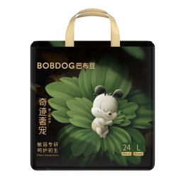 巴布豆（BOBDOG）【老爸抽检】奇迹奢宠婴儿纸尿裤L码24片（9-14kg）植萃舒敏【品牌直供 安心品质】