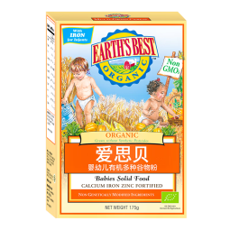 爱思贝（EARTH'S BEST）高铁有机米粉多谷物175g 婴儿米糊无麸质低敏宝宝食品辅食6个月