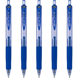 uni三菱 uni-ball UMN-138按动蓝笔中性笔高颜值0.38mm蓝色签字笔商务学生水笔水性笔套装 5支