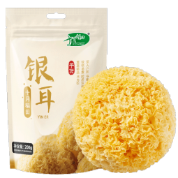 十月稻田  银耳糯耳 200g 丑耳白木耳 银耳莲子桂圆百合羹配料 炖煮软糯