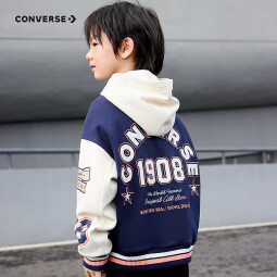 Converse儿童童装新款男童夹克儿童时尚潮流百搭棒球服 藏青蓝 110 /52 【建议身高98-104cm】