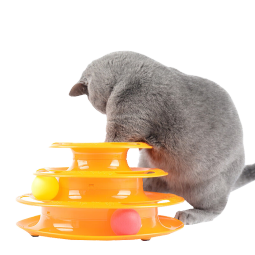 憨憨乐园 猫玩具猫咪玩具三层猫转盘猫球宠物幼小猫逗猫耐爪玩具
