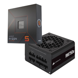 美商海盗船 RM750E 金牌750W电源+AMD 锐龙5 7600X