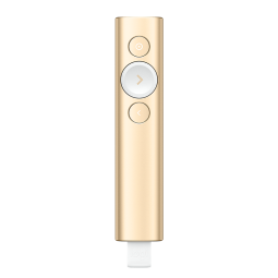 罗技（Logitech）Spotlight 无线演示器 投影笔 ppt翻页笔 演讲笔 放大聚焦液晶屏可显 (金色)