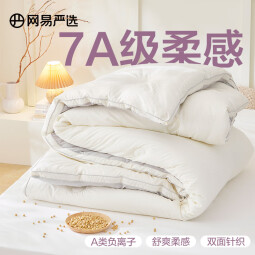 网易严选A类负离子抗菌小提花大豆被 7A超柔软母婴双面花色蓬松亲肤 海盐灰 200cm*230cm 冬被