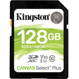 金士顿（Kingston）128GB SD存储卡 U3 V30 相机内存卡 sd卡大卡 支持4K 高速连拍 读速100MB/s 写速85MB/s
