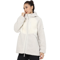 迪卡侬（DECATHLON）羊羔绒外套女秋冬运动连帽保暖加厚夹克摇粒绒外套ODT1 SH500 米黄 M