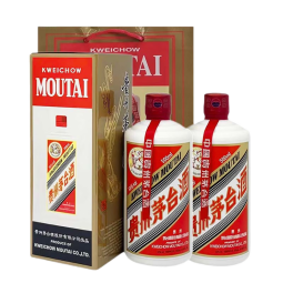 茅台（MOUTAI）飞天 53度 酱香型白酒 500ml*2 海外版送礼袋年货送礼