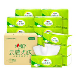 心相印抽纸 云感柔肤 3层90抽*20包M码 立体压花塑装纸面巾（整箱销售）