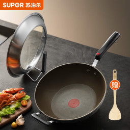 苏泊尔SUPOR火红点钛耐磨无油烟不粘炒锅32cm明火电磁炉通用EC32HP04