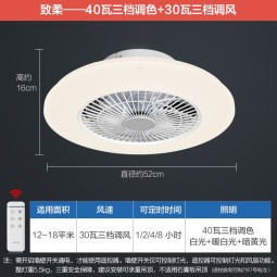 OPPLE风扇灯吊扇灯多档调色LED照明Ra95北欧餐厅卧室吊灯冰风白 呵护光