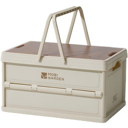 牧高笛（MOBIGARDEN）睿纳30L收纳箱 户外露营车载折叠可手提储物箱 NX23685005 月影白