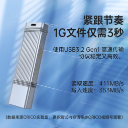 奥睿科（ORICO）快闪U盘大容量高速U盘移动快闪优盘Type-C电脑手机UFSD 【快闪U盘】铝合金/USB3.2接口 【512G】