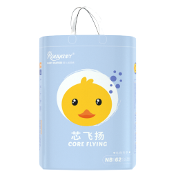 柔丫芯飞扬纸尿裤NB62片(5KG以下)干爽轻薄透气轻盈松软超薄尿不湿