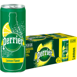 巴黎水（Perrier）柠檬味气泡水250ml*30罐 整箱装 法国原装进口 天然果香矿泉水