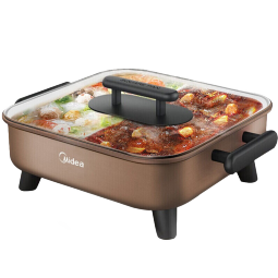 美的（Midea）鸳鸯锅电火锅宿舍电煮锅小电锅一体多功能锅3--4个人用多功能煎炒涮锅电热锅鸳鸯锅电火锅专用锅 6L 热销【鸳鸯锅】DY3030Easy102