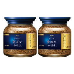 AGF 冻干速溶黑咖啡蓝金罐80g*2瓶 特浓混合无蔗糖美式进口0糖咖啡粉