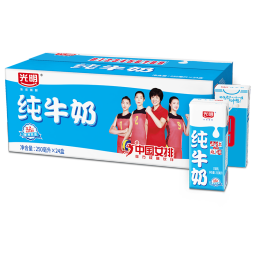 光明纯牛奶250mL*24盒 家庭量贩装浓醇营养早餐伴侣