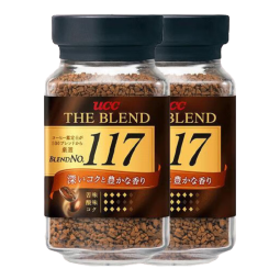 悠诗诗（UCC） 117黑咖啡 速溶咖啡 90g*2瓶 香浓醇厚