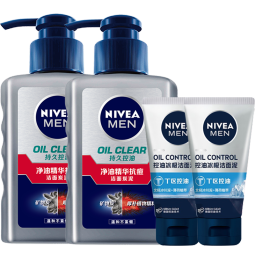 妮维雅（NIVEA）男士洗面奶 洁面乳 面部清洁 控油抗痘护肤品 化妆品 抗痘精华洁面液150g 2支装