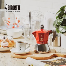 比乐蒂（Bialetti）摩卡壶 电磁感应咖啡壶意大利进口意式浓缩手冲咖啡壶家用 红色2杯份 100ml 